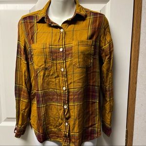 Mossimo supply CO size XS boyfriend fit plaid button down shirt
